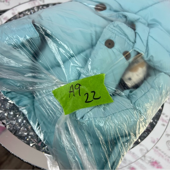 GAP vest puffer zip up warm cozy layer Aqua Blue Puffer Vest - Picture 7 of 7